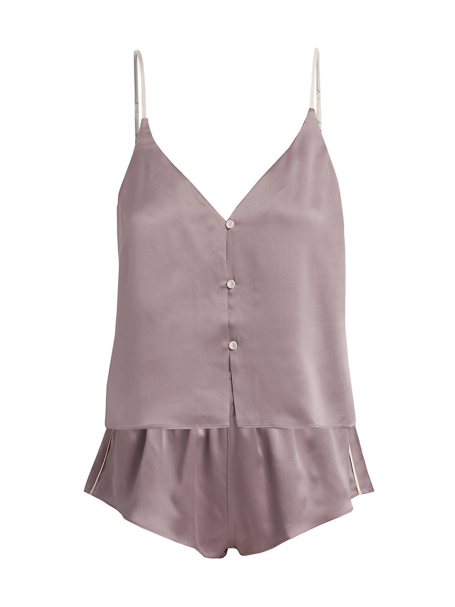 Women's Satin Silk Tank Pajama Set - Frosted Crocus Swan White - Size XL | Saks Fifth Avenue