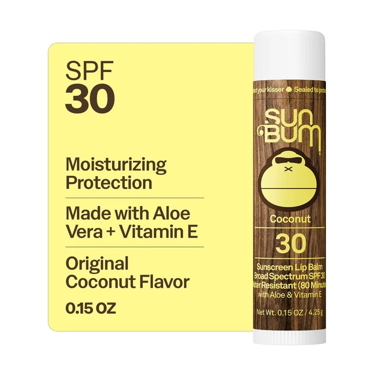 Sun Bum Sunscreen Lip Balm, Coconut, SPF 30, 0.15 oz | Walmart (US)