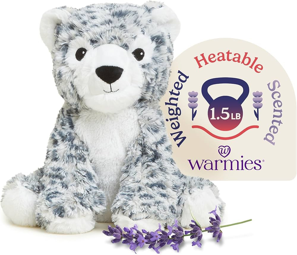warmies Microwavable & Weighted Stuffed Animals, Snow Leopard - Heated Stuffed Animal Plushie for... | Amazon (US)