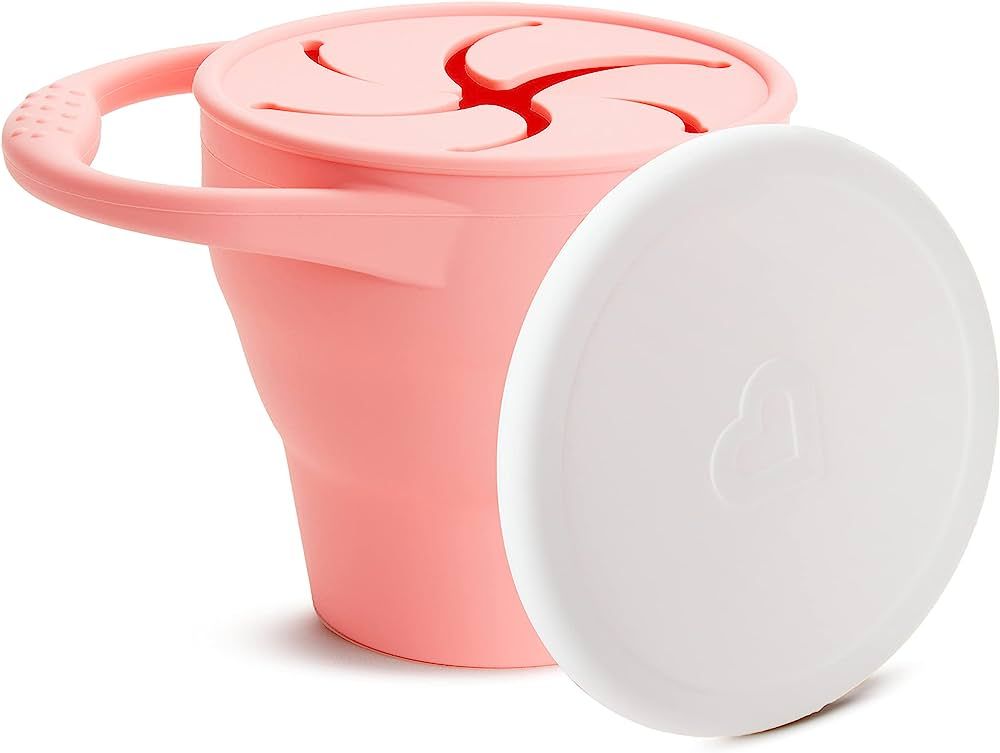 Munchkin® C’est Silicone! Collapsible Snack Catcher® with Lid, Coral - Toddler Food Cup | Amazon (US)