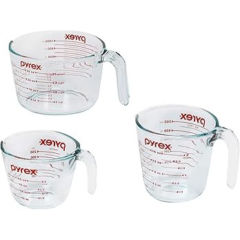 Pyrex Essentials (3-Pack) Glass Measuring Cups Set, (1, 2 & 4 Cup) Measuring Cups For Prepping, B... | Amazon (US)