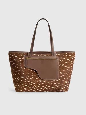 Eraclea Cannella Printed Cerbiatto/Leather Large tote bag | ATP Atelier