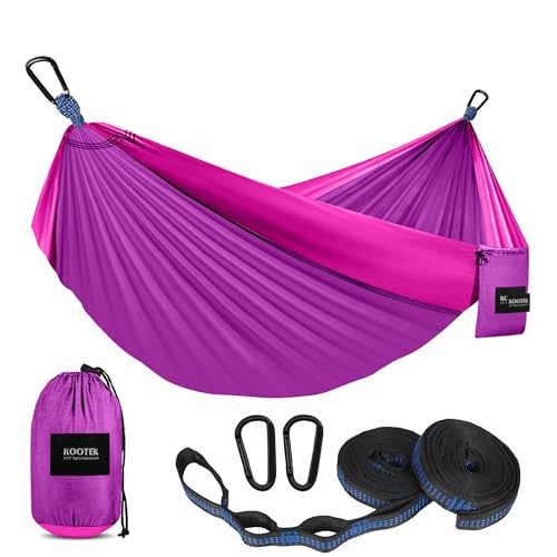 Kootek Camping Hammock 500 lbs Capacity, Portable Hammocks with Tree Straps & Attached Carry Bag, Camping Essentials Gear, Perfect for Outside Indoor Hiking Beach Backpack Travel | Amazon (US)