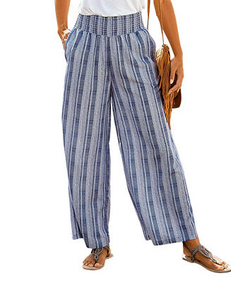 Women's Striped Wide Leg Pants | Macy's