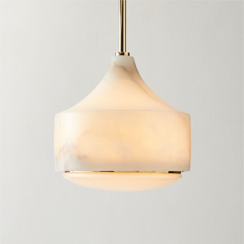 Groove Alabaster Pendant Light 9" + Reviews | CB2 | CB2