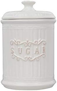 Porcelain Sugar Canister Airtight, White Sugar Storage Jar Sugar Container With Lid, Ceramic Jar ... | Amazon (US)