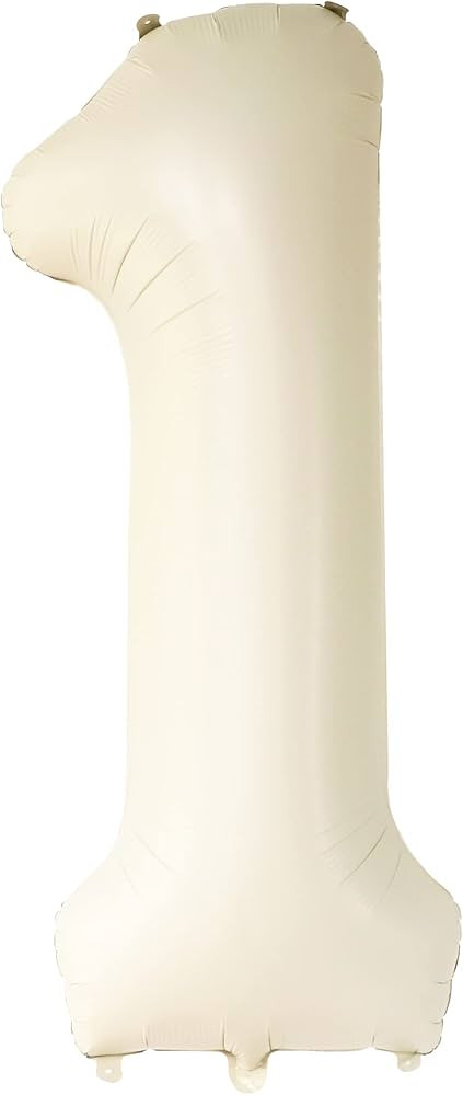 KatchOn, Giant Cream White 1 Balloon Number - 40 Inch | 1 Birthday Balloon Decor | 1st Birthday D... | Amazon (US)