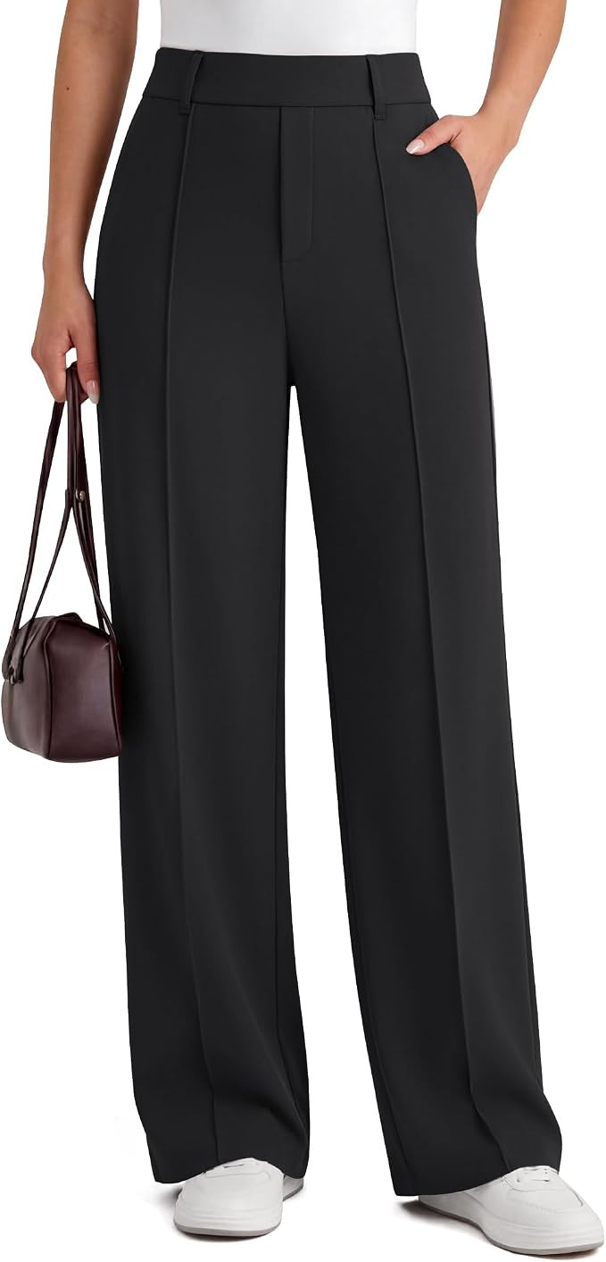 G4Free ShiftReady Womens Wide Leg Pants with Pockets for Work Dressy Casual | Amazon (US)