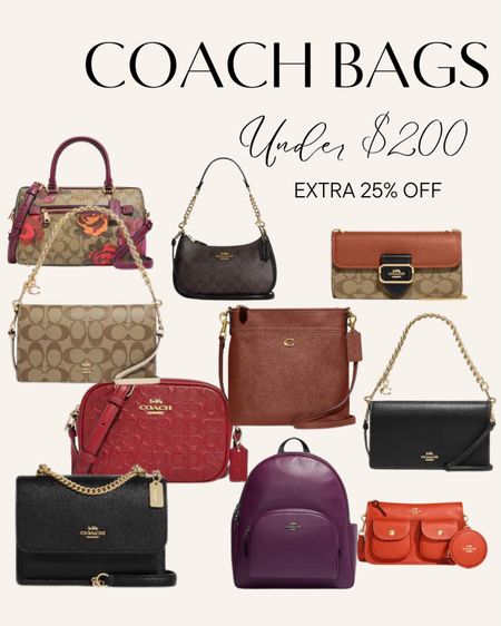 Sharing a bunch of cute Coach bags that are all 25% off. Some of them are already under $200. But, the discount will definitely put all of them under $200. Perfect holiday gift!

#LTKSeasonal #LTKGiftGuide #LTKHoliday