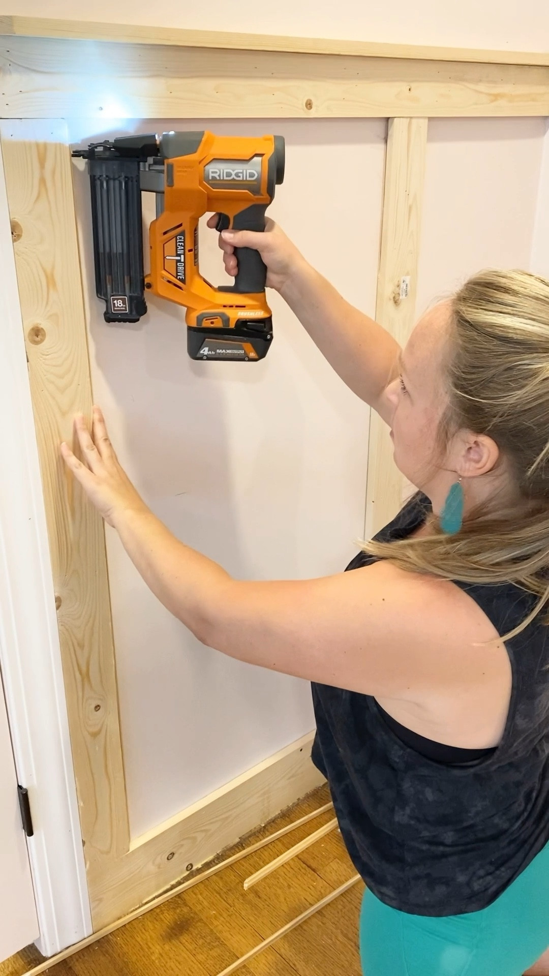 This brad nailer drives a clean nail & has excellent battery life. All Ridgid tools come with a lifetime warranty if you register them. 

#LTKhome