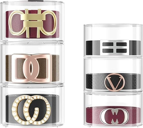 Janaden Belt Organizer, Acrylic Belt Display Storage Box, Clear Belt Case Storage Holder, Multi-L... | Amazon (US)
