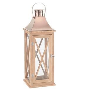 Hampton Bay 22 in. Wood Lantern Outdoor Patio with Metal Top HD19038L | The Home Depot