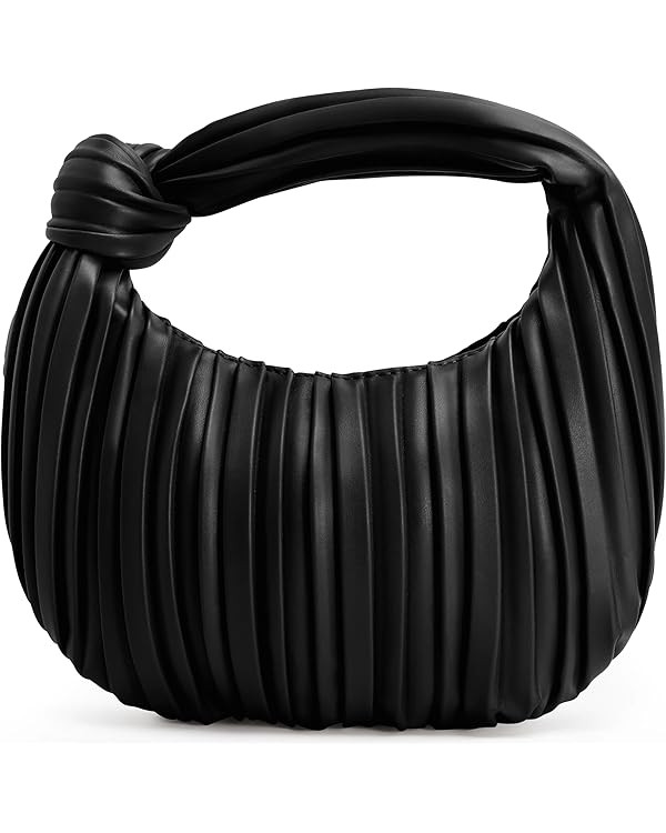 NIUEIMEE ZHOU Small Knotted Handbags for Women Soft PU Leather Crossbody Dumpling Bags Cloud Clut... | Amazon (US)