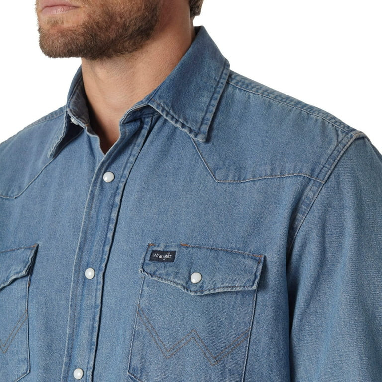 Men's Stonewash Denim Work Shirt - 70127Sw | Walmart (US)