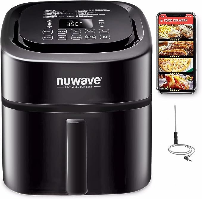 Nuwave Brio 8-Qt Air Fryer, Powerful 1800W, Easy-to-Read Cool White Display, 50°-400°F Temp Con... | Amazon (US)