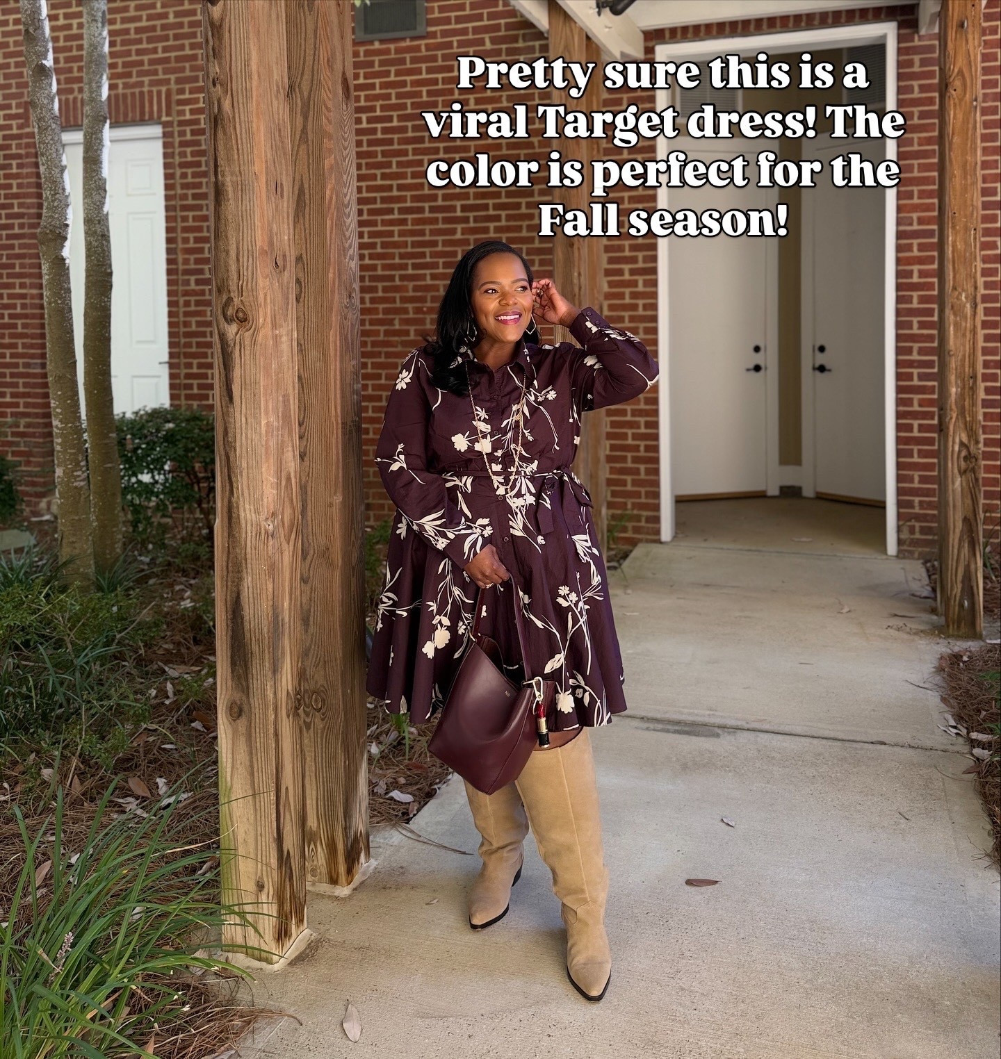 Target floral dress / burgundy / fall fashion / workwear style inspo 

#LTKPlusSize #LTKMidsize #LTKWorkwear