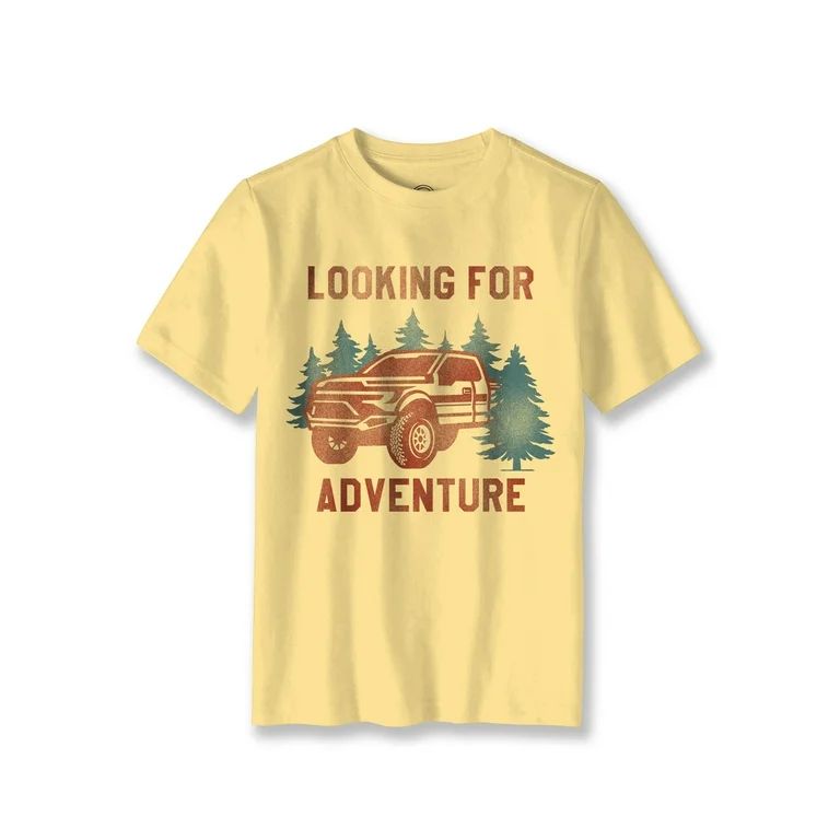 Wonder Nation Boys Looking For Adventure, Crew Neck, Short Sleeve, Graphic T-Shirt, Sizes 4-18 | Walmart (US)