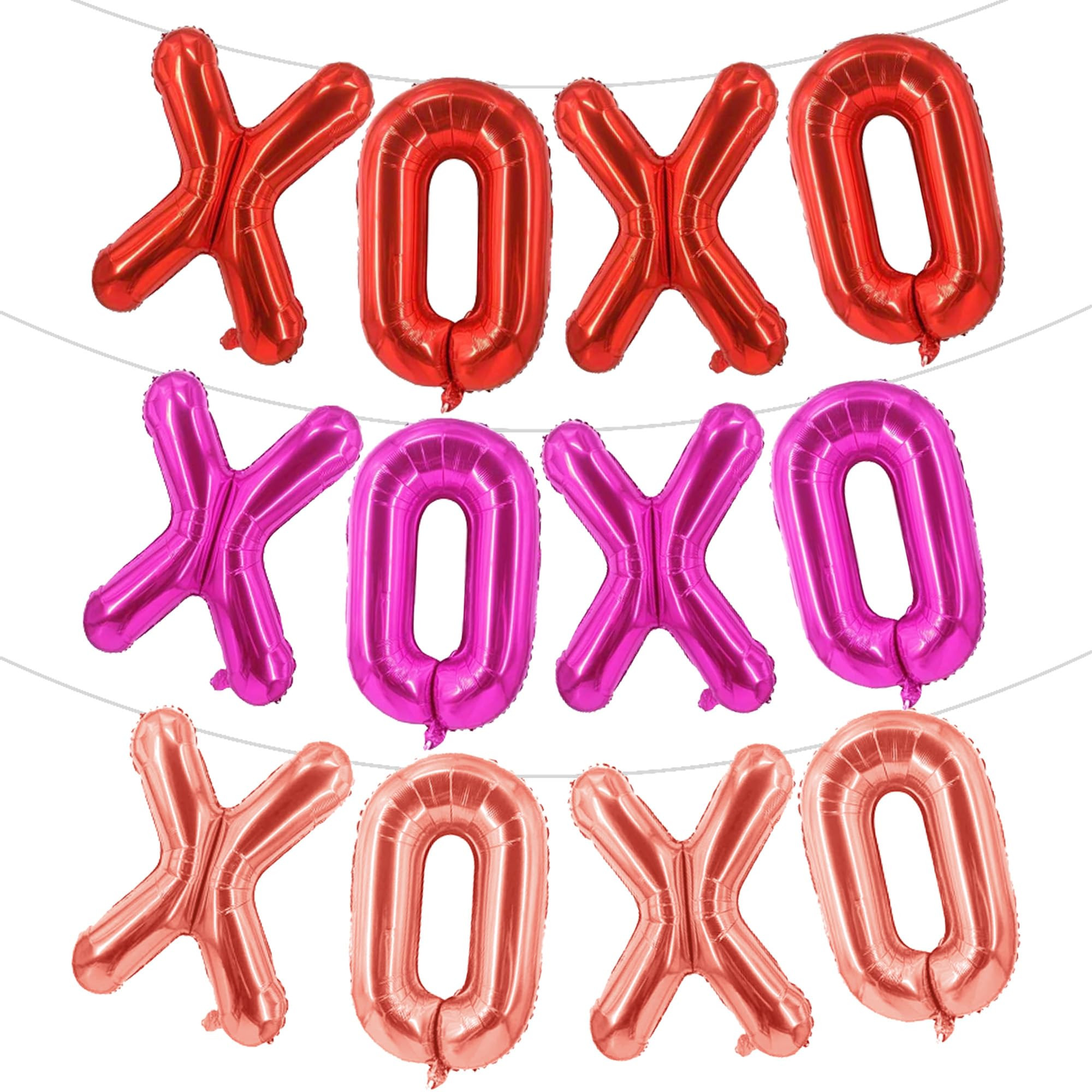 Valentines Day Decorations XOXO Balloons, 16 Inch Red Pink Rose Gold XOXO Letter Foil Balloons Ba... | Amazon (US)