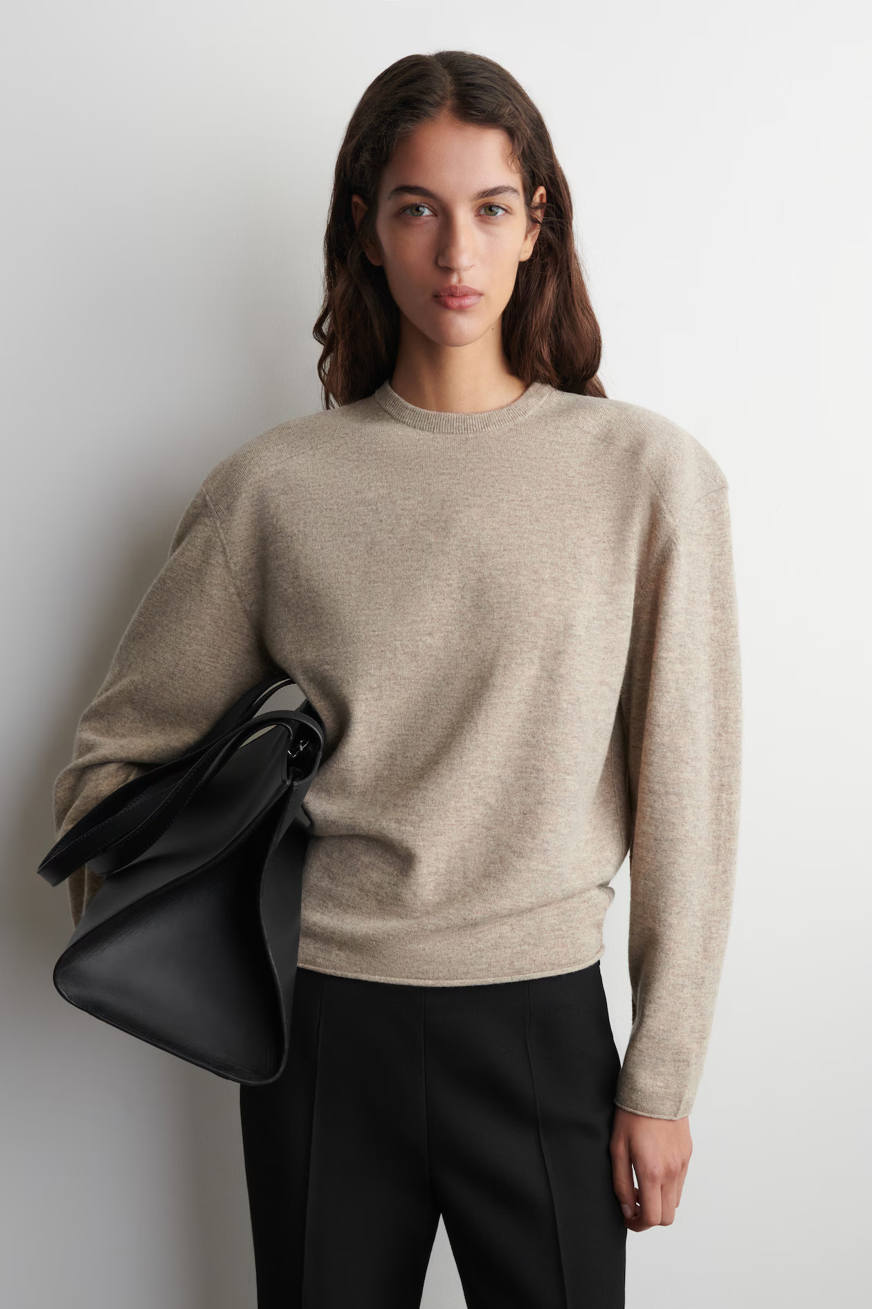 MERINO WOOL CREW-NECK JUMPER - BEIGE MÉLANGE | COS GB | COS UK