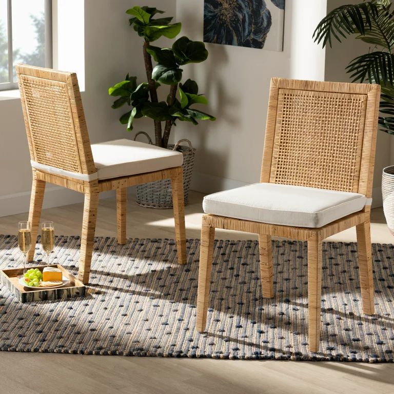 Baxton Studio Sofia Dining Chair, Set of 2, Natural - Walmart.com | Walmart (US)