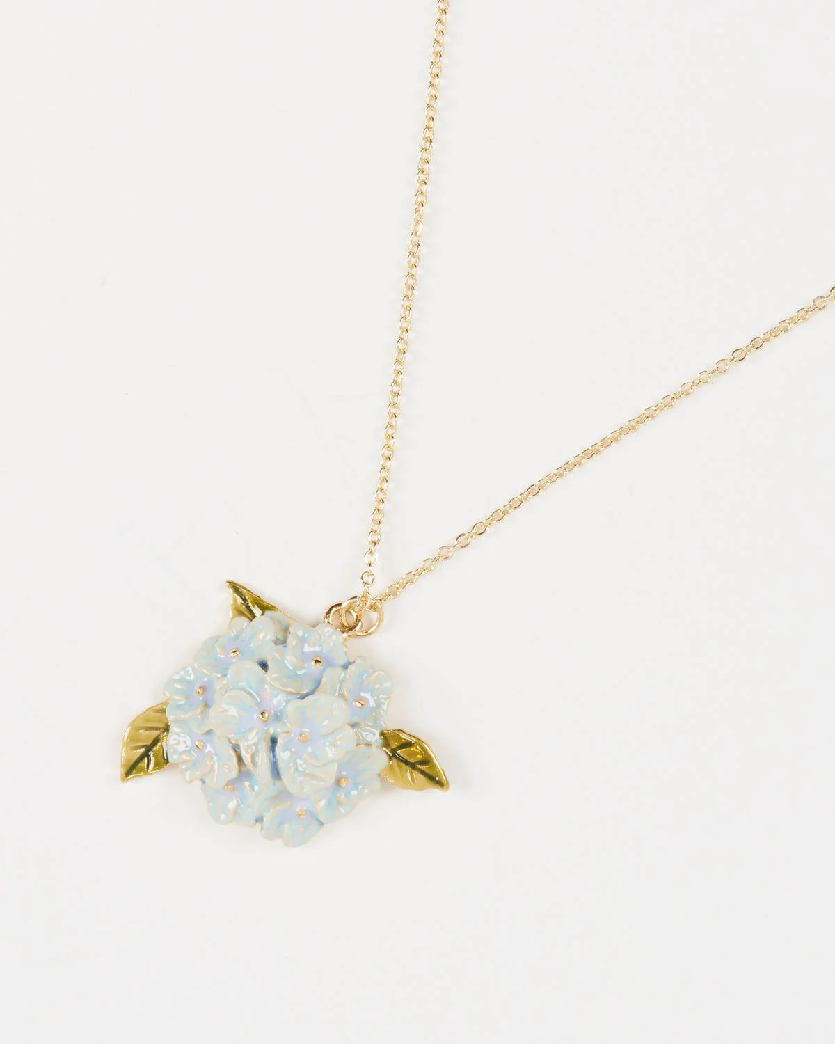 Enamel Hydrangea Gold Necklace | Fable England