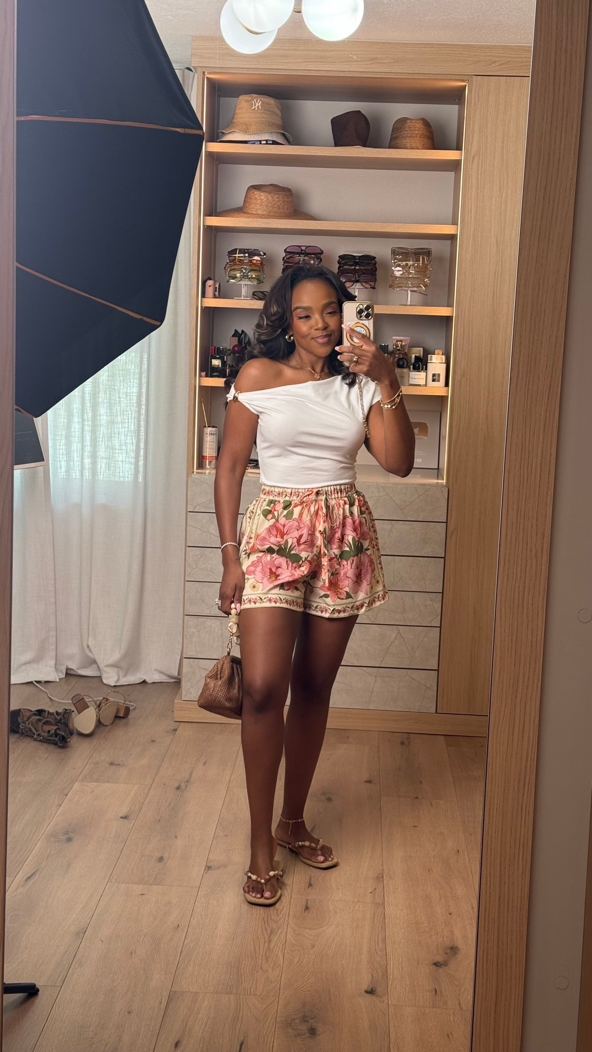 Hi Babes! 🌸

This floral shorts set is giving effortless summer! The off-the-shoulder top paired with these gorgeous floral shorts is such an easy outfit when you want to look cute without trying too hard.

Fit Details:
• Exact off-the-shoulder top
• Exact floral shorts
• True to size
• Lightweight, comfortable fit
• Styled with flat sandals and dainty gold jewelry

Where to wear:
• Brunch
• Vacation
• Weekend outings
• Beach town strolls
• Summer date day

Everything is linked below!

xx, Kira | IG: KirasFashionFinds

Measurements:
Kira: 5'4" | Size Small | 140 lbs