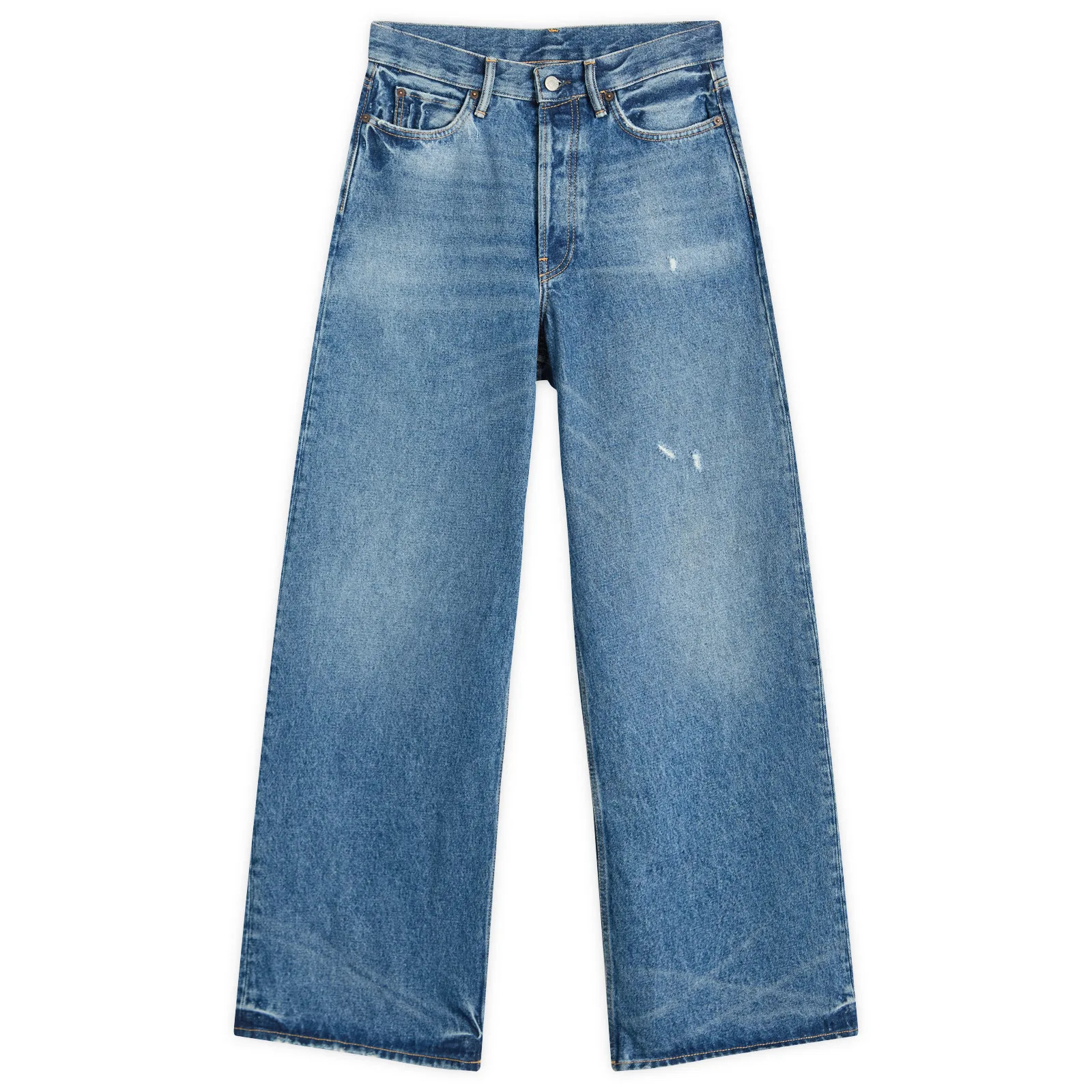 Acne Studios Women's 1981 Vintage Blue Baggy Jeans in Mid Blue, Size Medium | END. Clothing