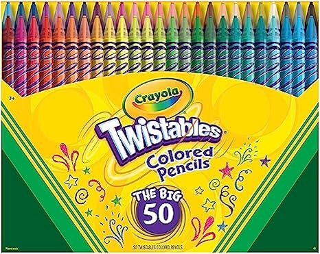 Crayola Twistables Colored Pencil Set (50ct), No Sharpen Colored Pencils For Kids Coloring Books,... | Amazon (US)