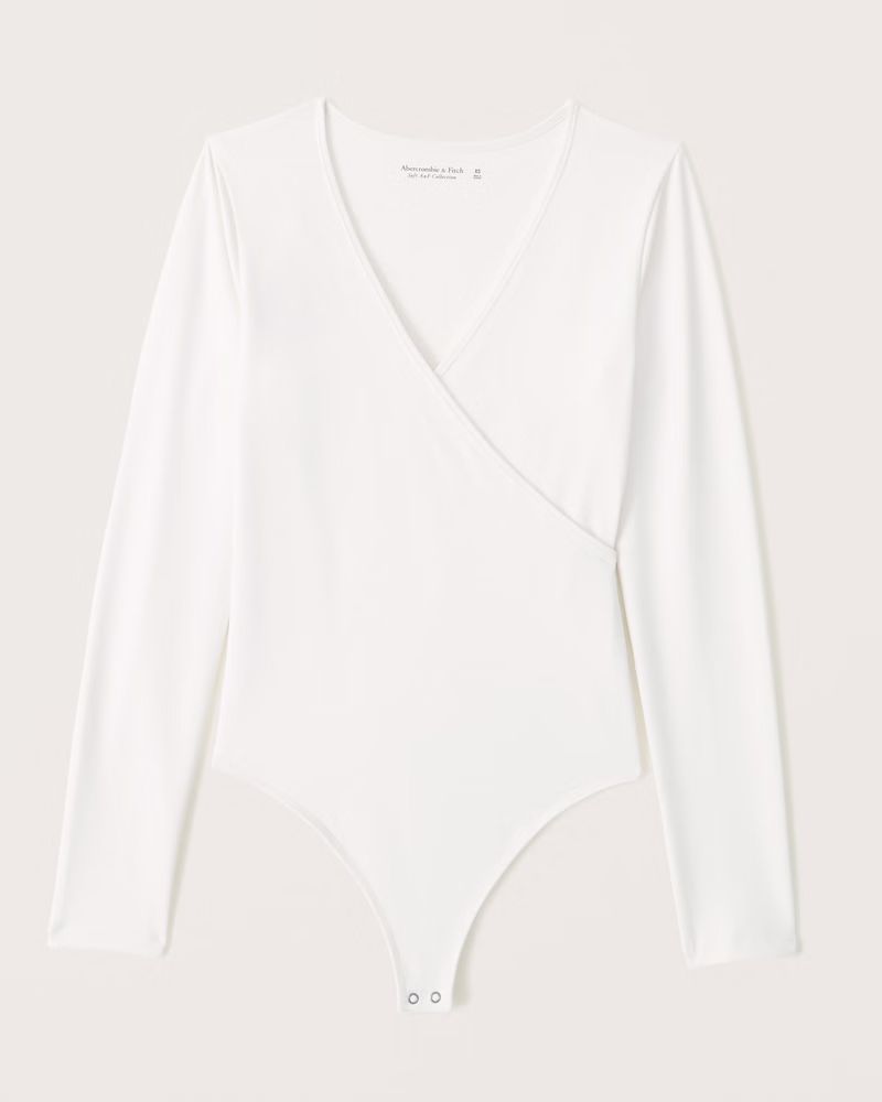 Abercrombie & Fitch Women's Seamless Fabric Wrap Bodysuit in White - Size XS | Abercrombie & Fitch (US)