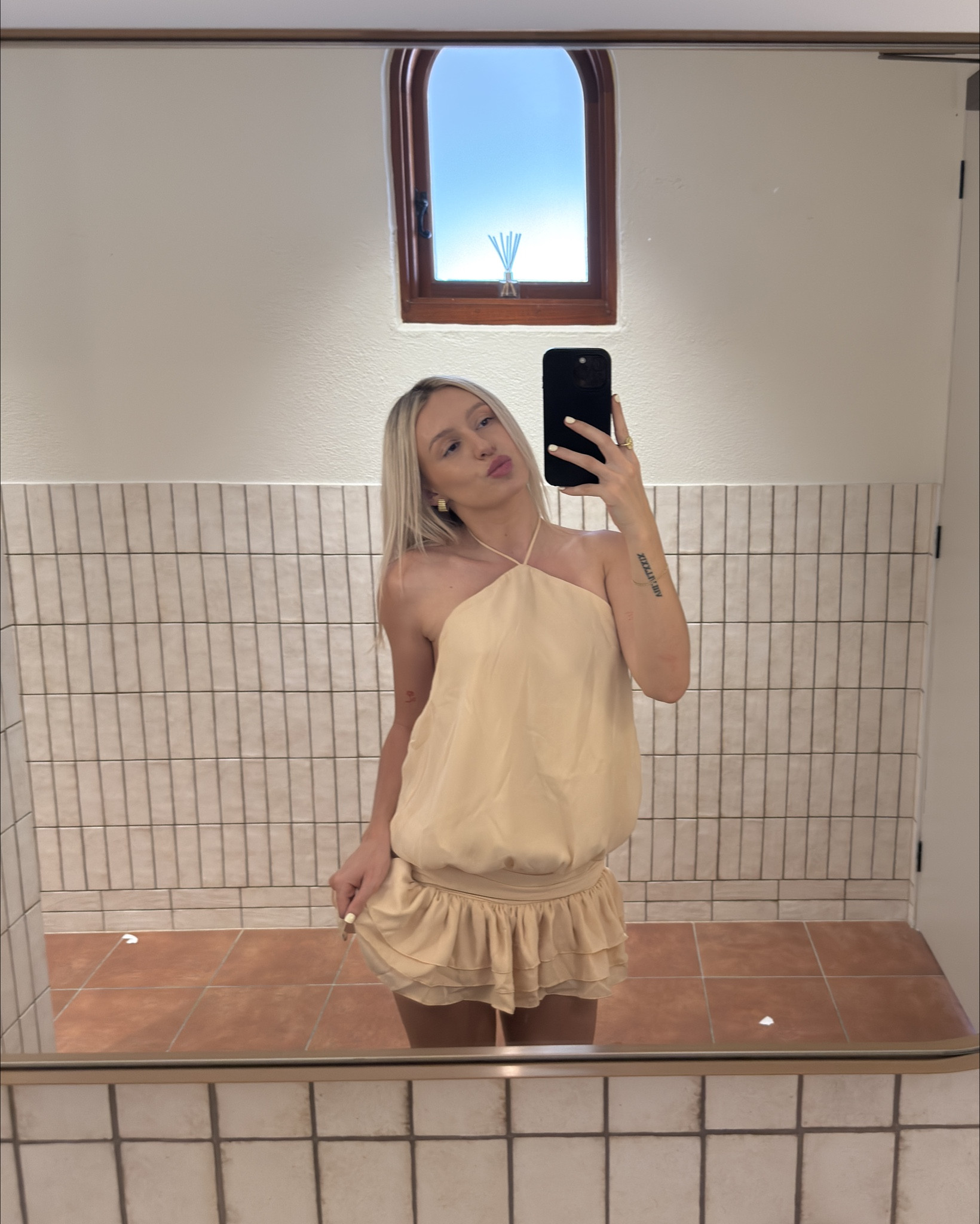 What I wore for my cousins birthday! Wine tour/ wine tasting!! Cutest pastel yellow mini dress with halter neck and low waist ruffles. Also has built in shorts  Perfect for an event or drinks!

#LTKdresses #LTKpetite #LTKaustralia