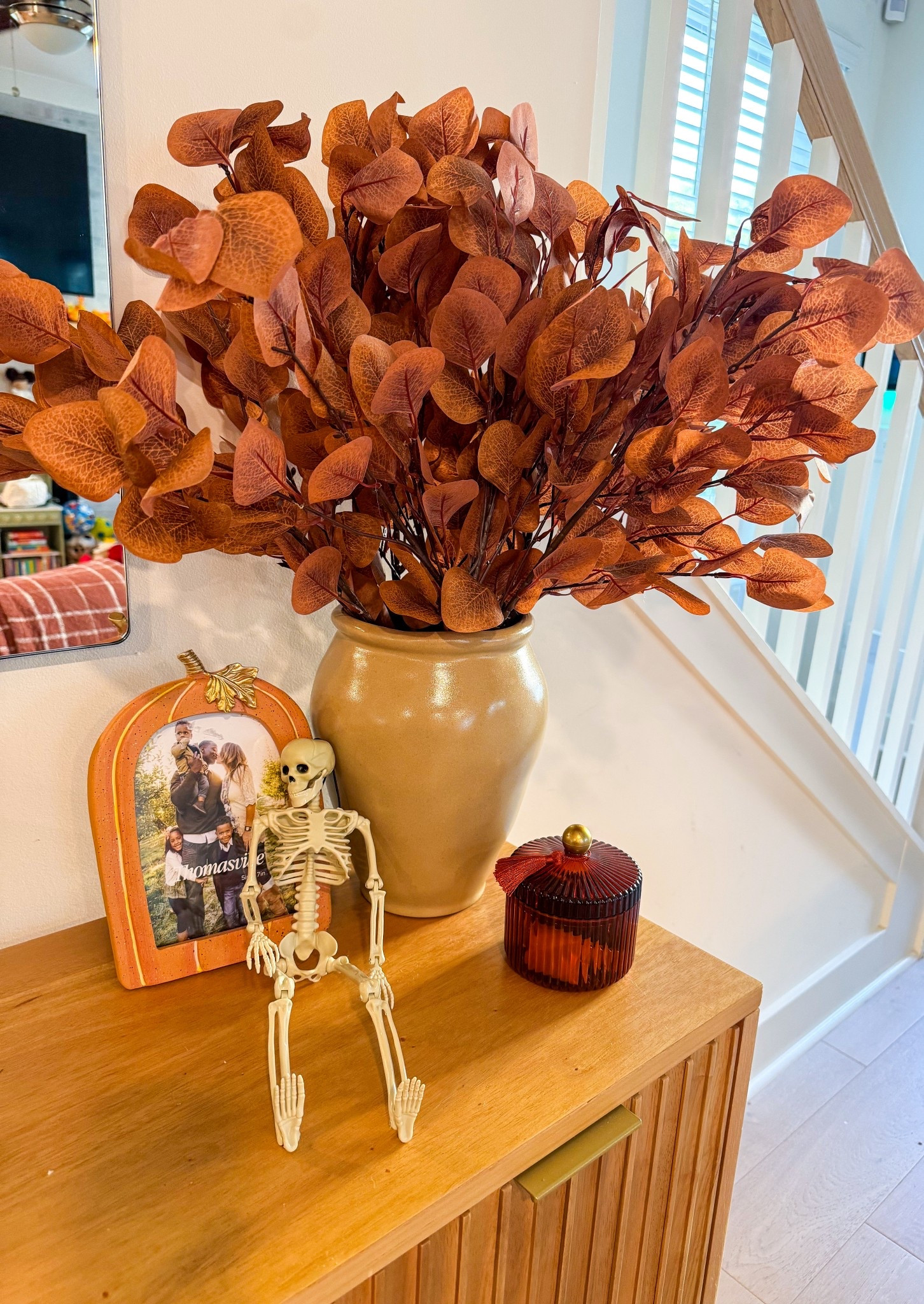 Pausing my pregnancy content for a little Falloween - fall entry table decor 

#LTKHome #LTKSeasonal #LTKFindsUnder50