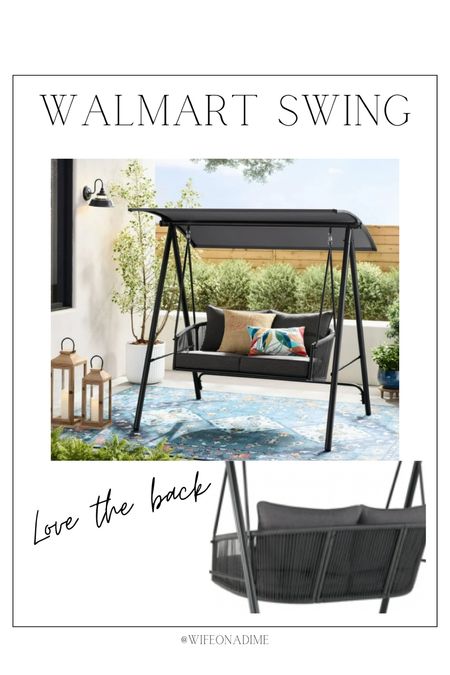 New Walmart patio swing! Love the rope detail on the back. Looks so sleek and modern but so budget friendly! 

Walmart home, Walmart furniture, outdoor swing. Outdoor furniture. 

#LTKSeasonal #LTKhome