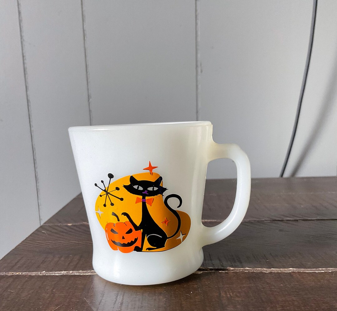 MCM Cat Pumpkin Halloween Pyrex Decal - Etsy | Etsy (US)