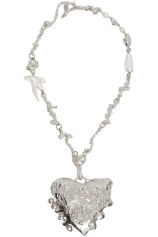 Rebekah Kosonen Bide - SSENSE Exclusive Silver Love Is A (Large) Thing Physical Necklace | SSENSE