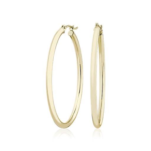 Medium Hoop Earrings in 14k Yellow Gold (1 3/8") | Blue Nile | Blue Nile