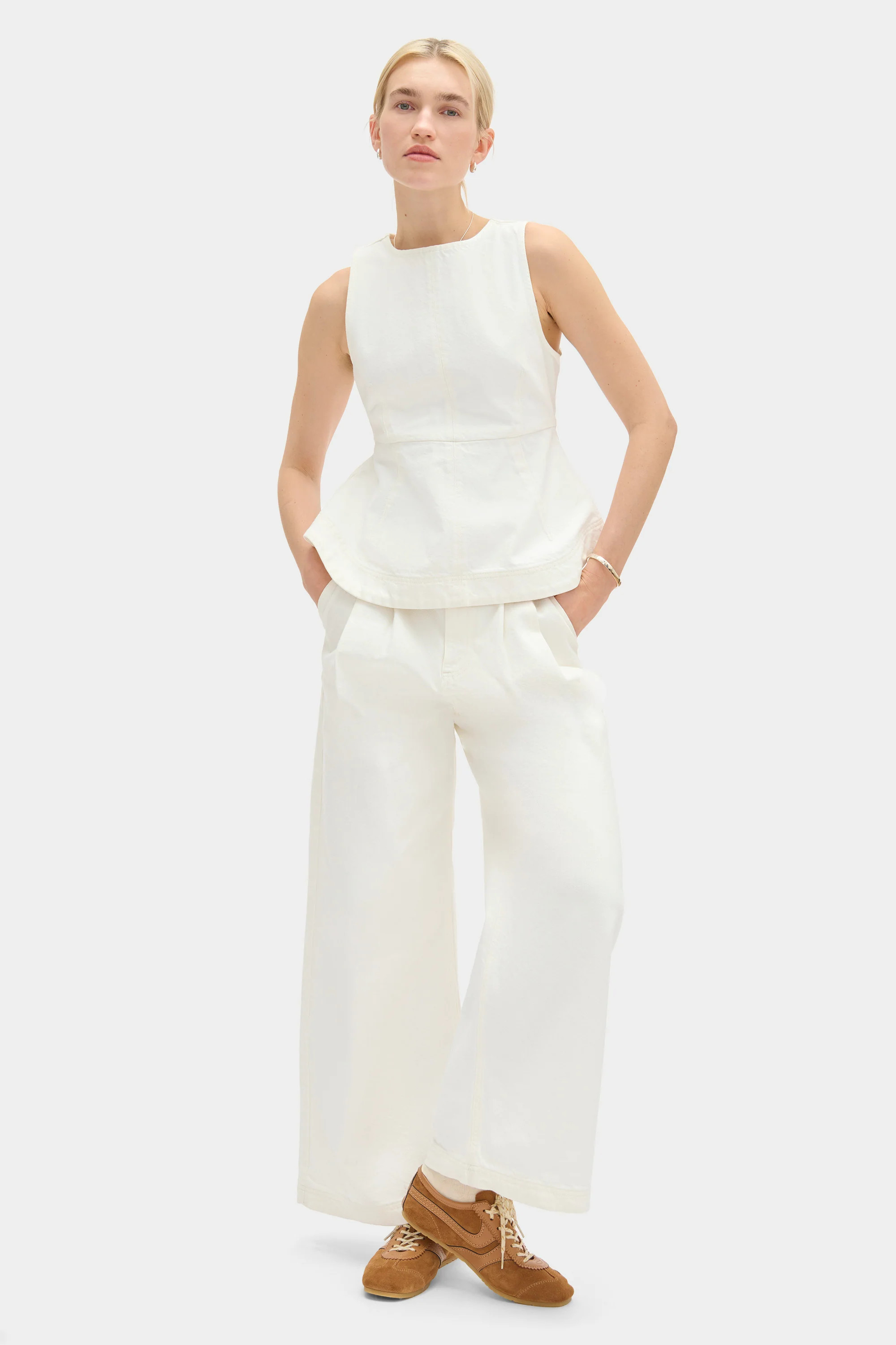 ALIGNE Wide Leg Jeans - White | Lainey | ALIGNE UK & EU