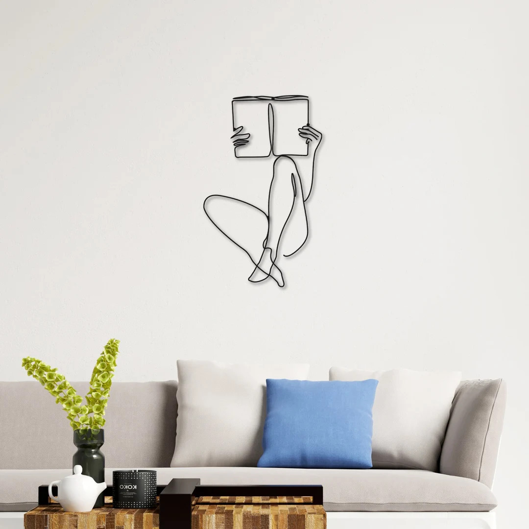 Minimalist Line Art, Metal Wall Decor, Metal Wall Art, Home Wall Hangings, Geometric Wall Art, Ho... | Etsy (US)