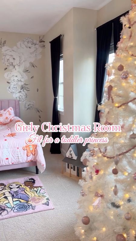Toddler bedroom, Christmas room, pink Christmas, nursery, kid bedroom, Christmas bedroom, bedroom, pink decor, white Christmas, toddler girl decor , Disney princess, girly, girly bedroom 

#LTKkids #LTKhome #LTKHoliday