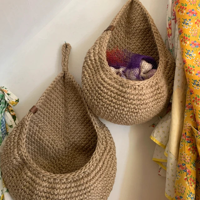 Jute Hanging Basket, Kitchen Basket, Rustic Baskets Set, Storage Basket, Farm House Basket, Veget... | Etsy (US)