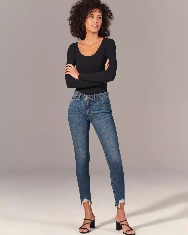 Mid Rise Super Skinny Ankle Jeans | Abercrombie & Fitch US & UK