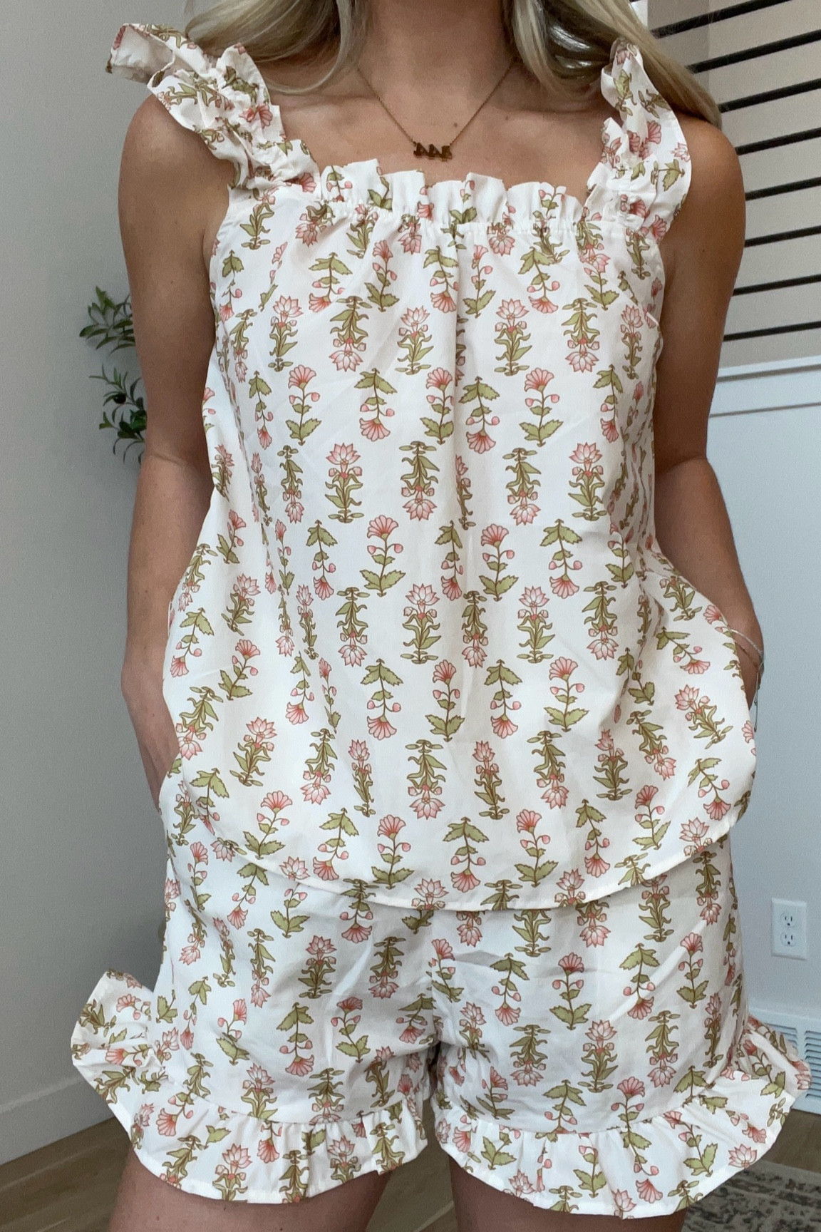 The cutest, PJ set! So floral and dainty and feminine. This is a dupe for a $79 set! Size Medium  


#LTKstyletip #LTKfindsunder50 #LTKSeasonal