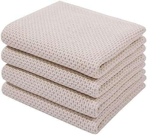 Homaxy 100% Cotton Waffle Weave Kitchen Dish Towels, Ultra Soft Absorbent Quick Drying Cleaning T... | Amazon (US)