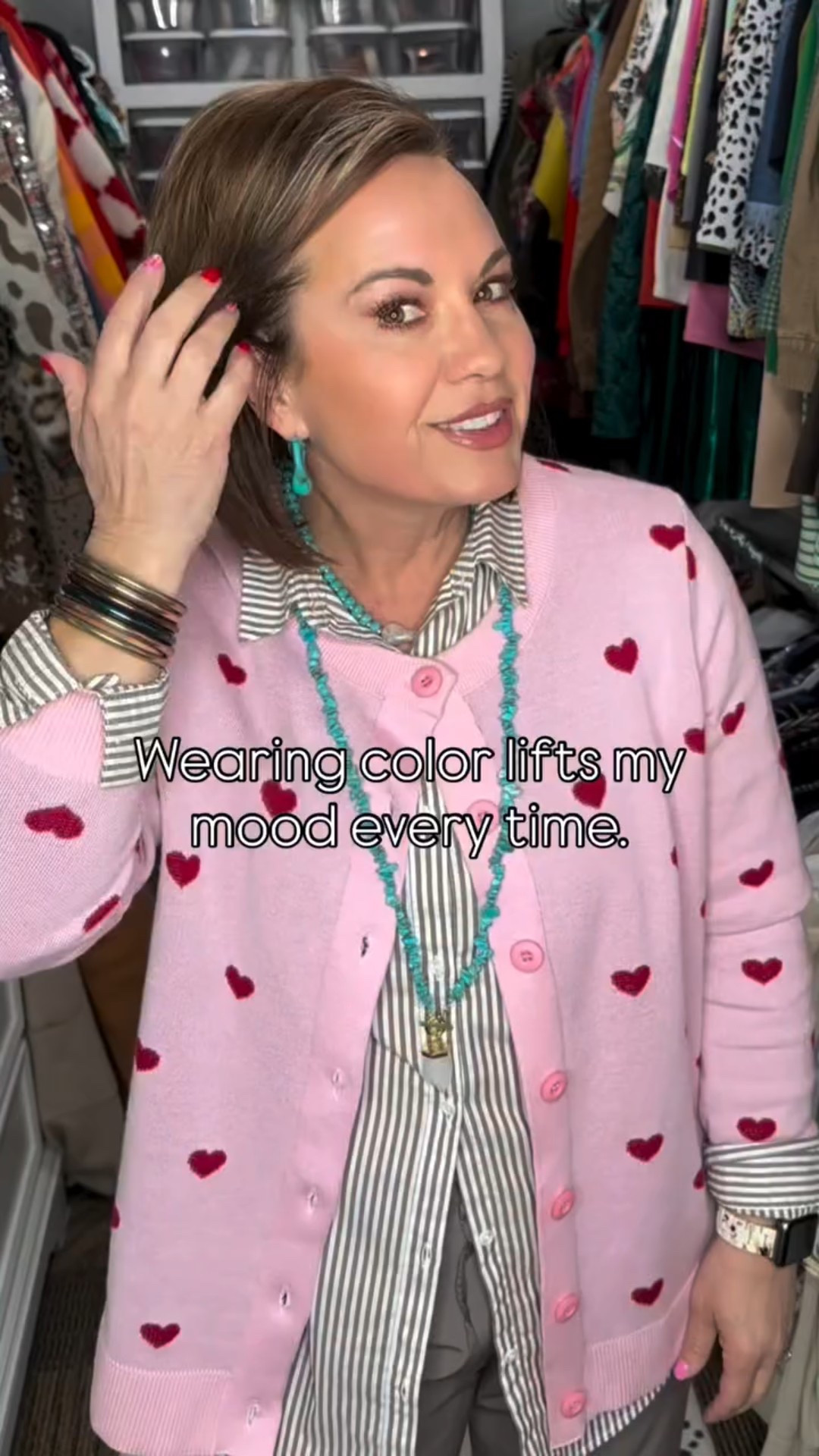 Wearing color lifts my mood every single time.

On busy school days, bright tones don’t just show up — they carry me through duty, meetings, classrooms, and carline with a little extra energy and confidence. Intentional color choices feel like a small act of self-care that also helps me show up as my best for my students, staff, and my own family.

As an elementary school principal and mom, I’m always looking for outfits that feel professional, comfortable, and joyful at the same time. Color makes getting dressed easier, more fun, and more confident — even on the most packed days.

If bold or cheerful hues make you feel more like yourself, save this as your reminder to wear the color that lights you up — and share it with a friend who could use a mood boost too.

colorful work outfits, school principal style, educator style, teacher style, professional outfits for women, workwear for moms, comfortable work outfits, intentional dressing, feel-good fashion, everyday elevated outfits, getting dressed with intention, business casual outfits, mom life style, professional mom outfits, chic but comfy outfits #PrincipalStyle #EducatorStyle #ColorfulOutfits #IntentionalDressing #MomStyleOver40