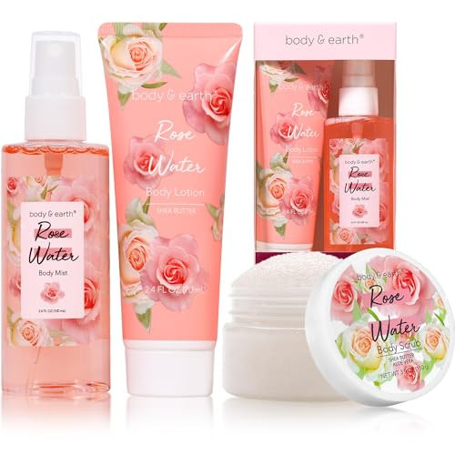 Body & Earth Gift Set - Spa Sets for Women, Perfume, Body Lotion, and Scrub in a Rose Water Box - Perfect Birthday Gifts for Mom Girlfriend Her | Amazon (US)