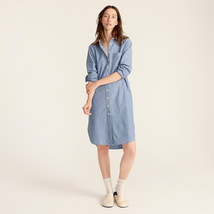 Classic-fit chambray shirtdress | J.Crew US