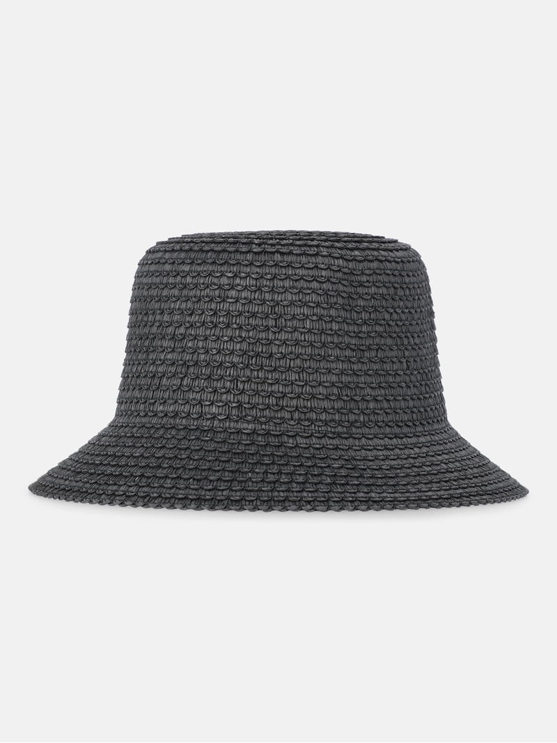 Time and Tru Women's Straw Bucket Hat, Black | Walmart (US)