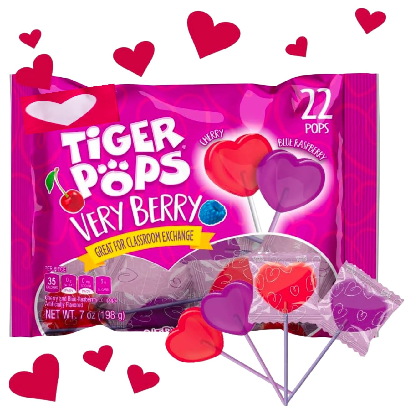 Valentine Heart Shaped Lollipops, Strawberry & Cream Flavor, Red & White with Cards, Classroom Ex... | Amazon (US)