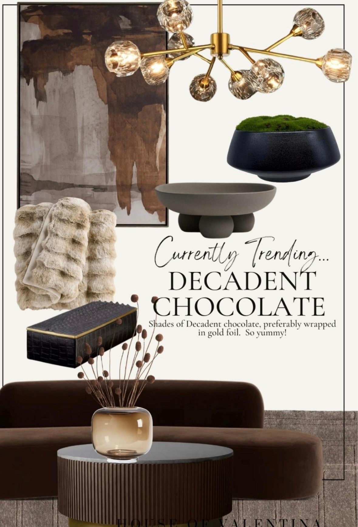 Fall is calling, and I’m diving headfirst into the Decadent Chocolate trend and WOOWW!! it’s EVERYTHING! Think rich mocha tones, luxe textures, and gold accents that scream fall luxury. This bedroom feels like the perfect blend of warmth and glam…. hello, cozy chic vibes! Ready to wrap your space in this delicious drama?  Give me it all!

#LTKSeasonal #LTKHome #LTKfoodie