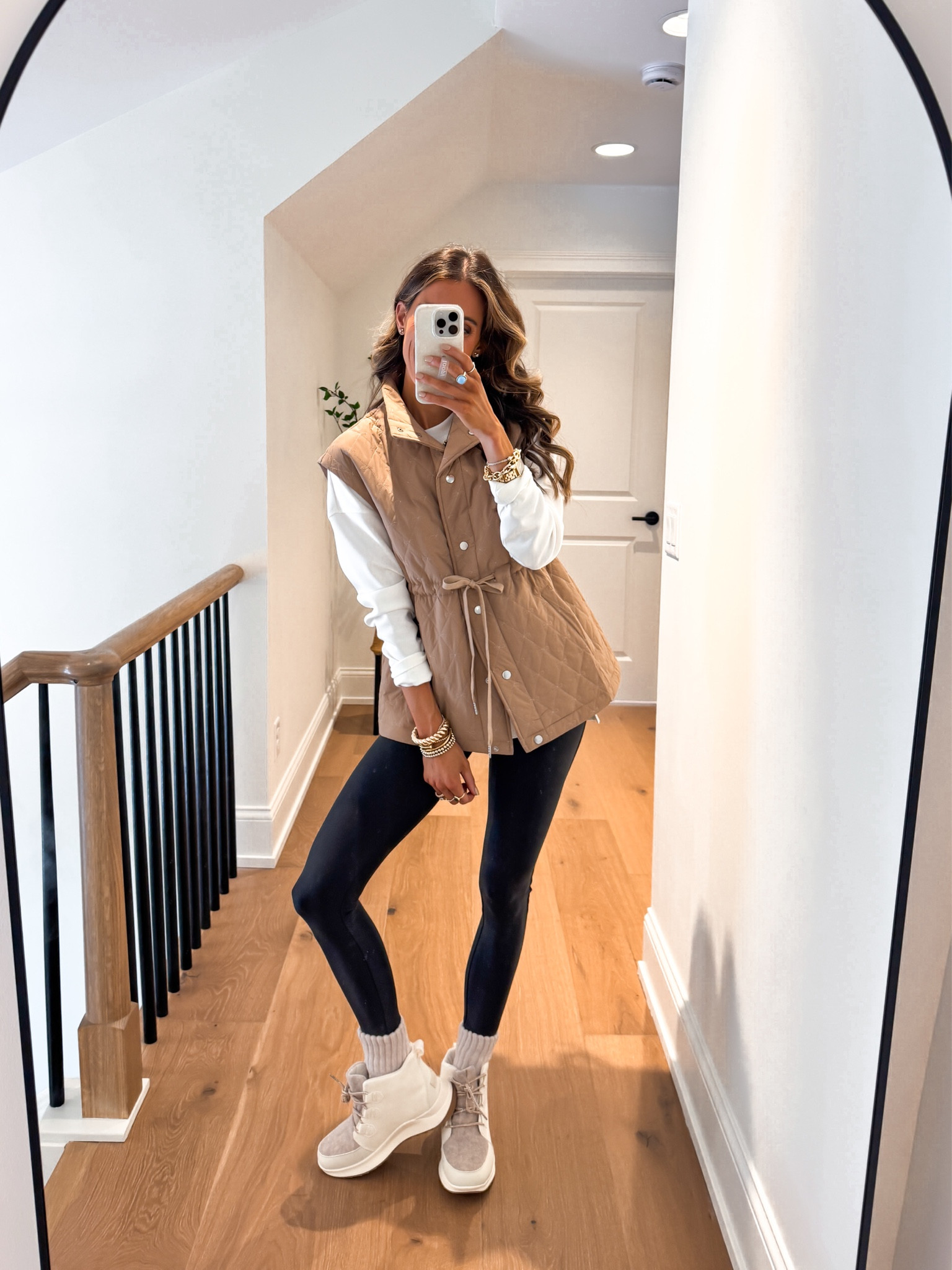 Wearing a small vest and pullover  sweater 

Vest outfit | Winter outfit | winter outfits | fall outfits | holiday outfits | gift guide | gifts for her | vest outfits | faux leather leggings outfit 

#LTKCyberWeek #LTKGiftGuide #LTKHoliday