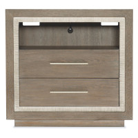 Click for more info about Byron Rustic Lodge Brown Oak Wood 2 Drawer Nightstand